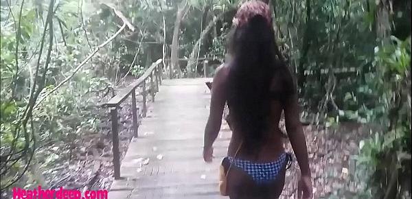  HD thai teen outdoor sucking monster cock in the jungle